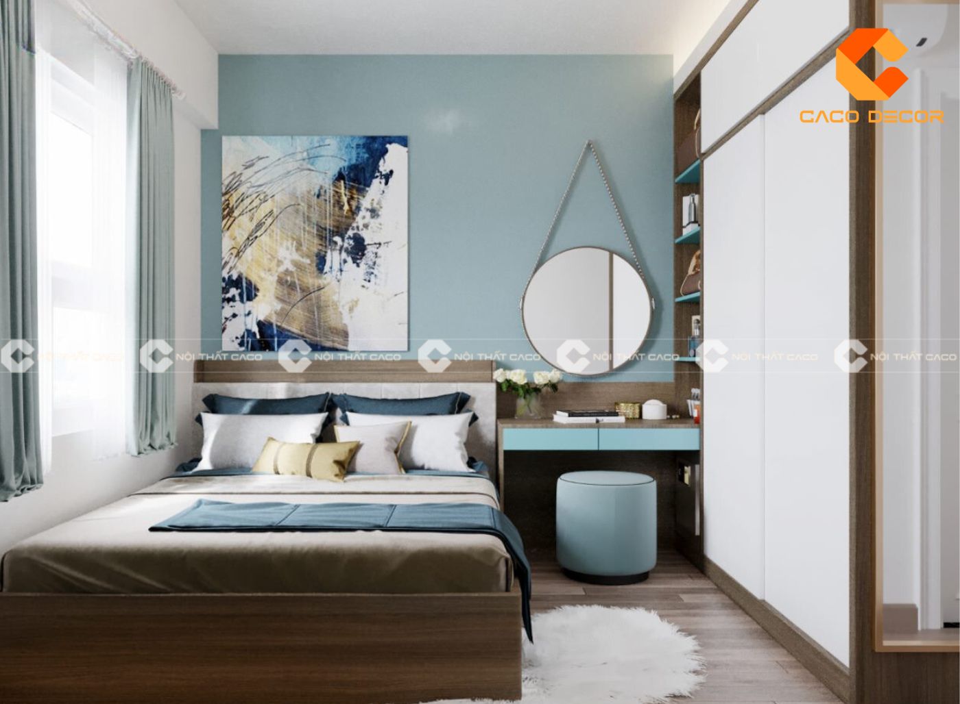 99+ ý tưởng thiết kế phòng ngủ màu xanh dương “cực” đẹp 5