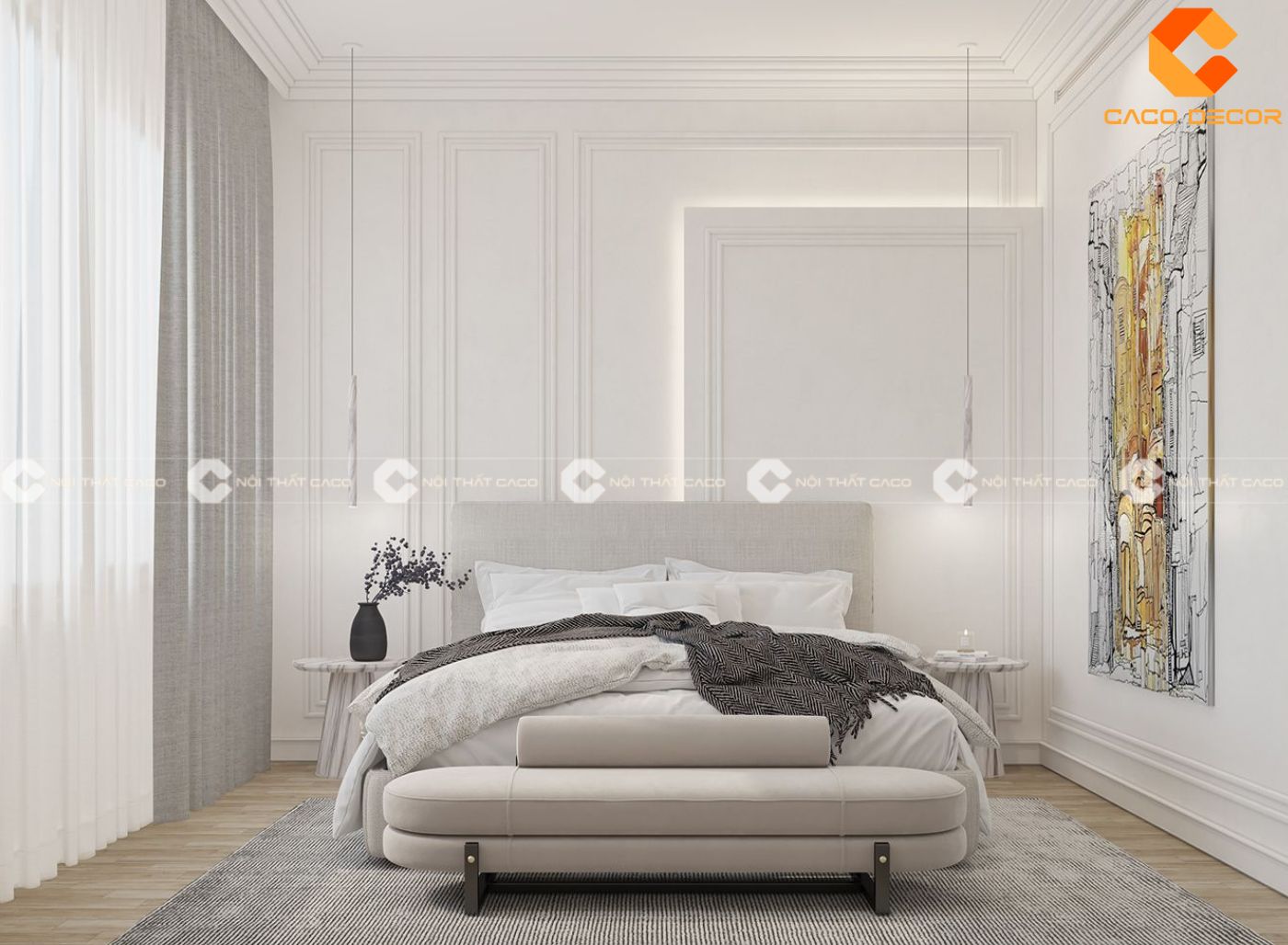 101+ mẫu thiết kế phòng ngủ màu trắng tinh tế và thanh lịch 8