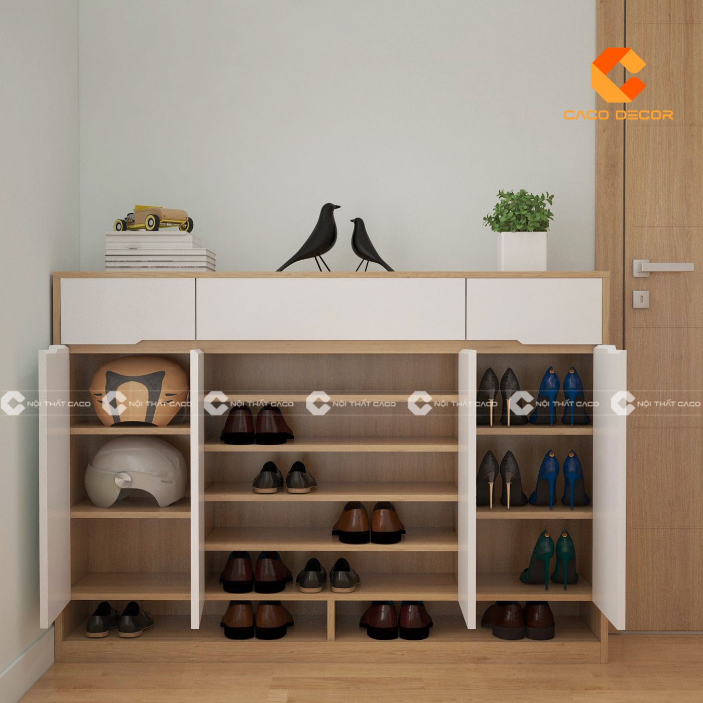 Tủ giày dành cho gia đình lớn CHỌN NGAY tủ giày đa năng 10