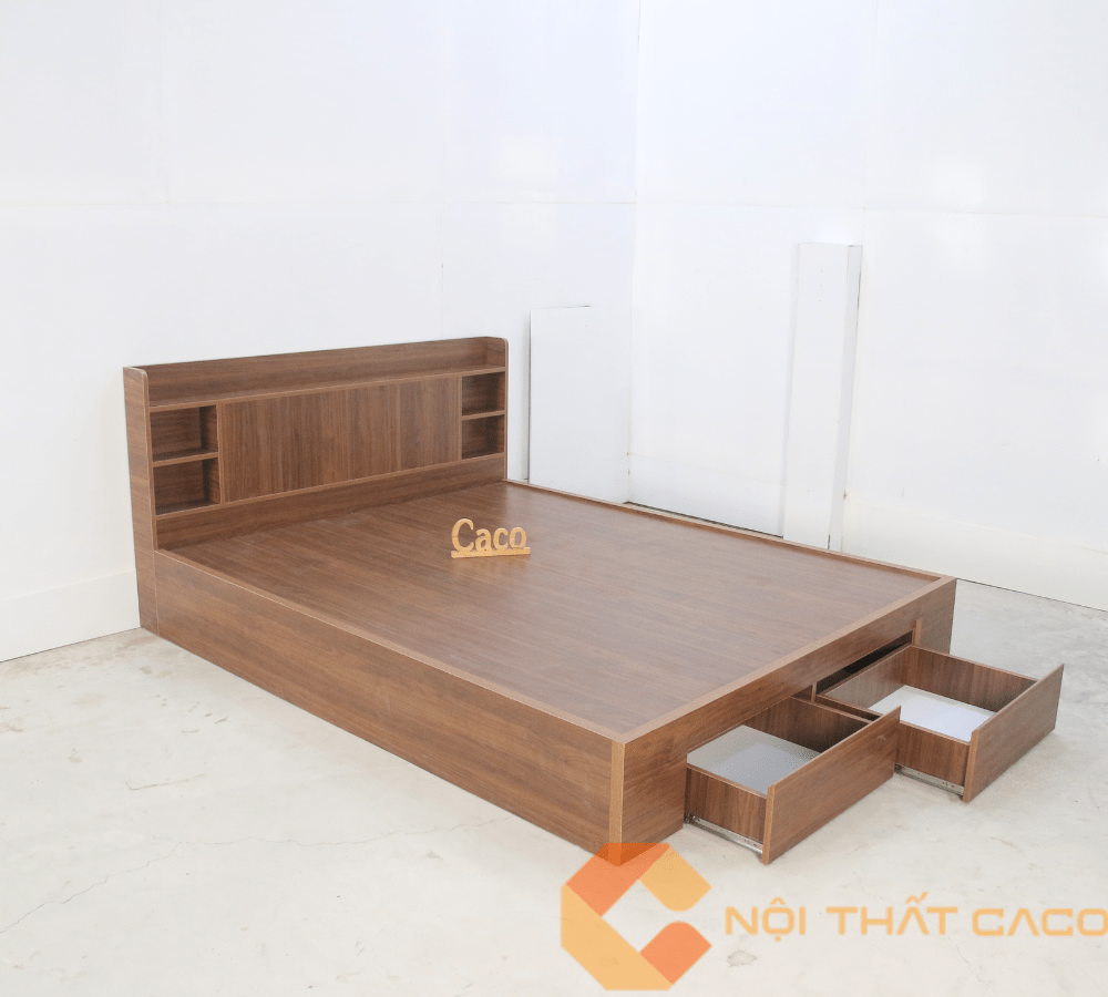 Giường ngủ gỗ MDF có hộc kéo hiện đại