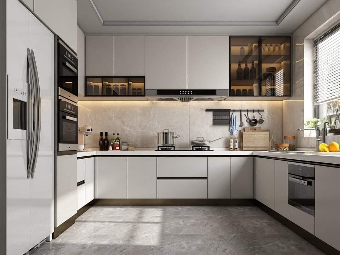 Mẫu tủ bếp có cửa sổ - kiểu thiết kế hiện đại, thông minh để giúp cho không gian bếp nhà bạn trở nên thông thoáng, đỡ ngột ngạt và hạn chế bám mùi thức ăn.  5