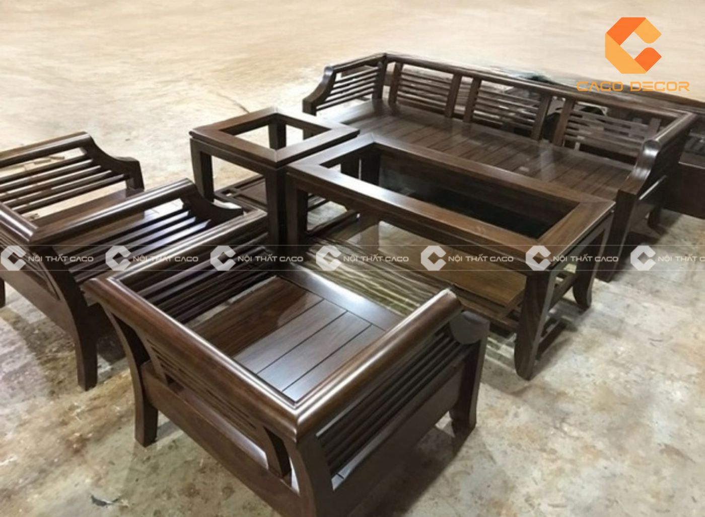 Sofa gỗ mun phòng khách dành cho gia đình 