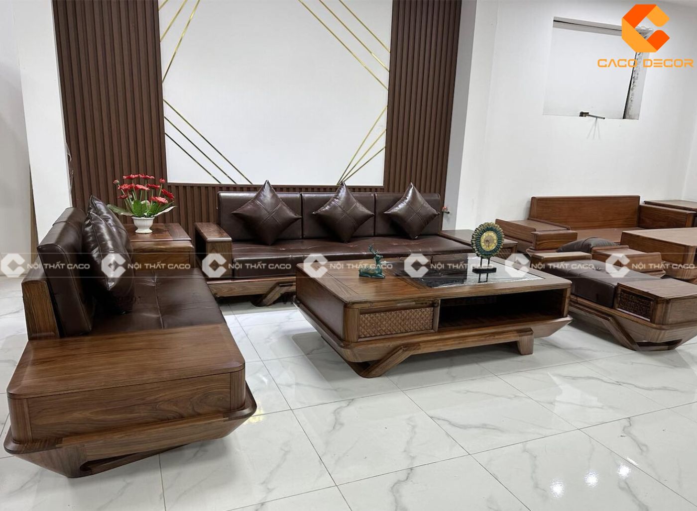 Sofa gỗ mun độ bền cao thiết kế bắt mắt 