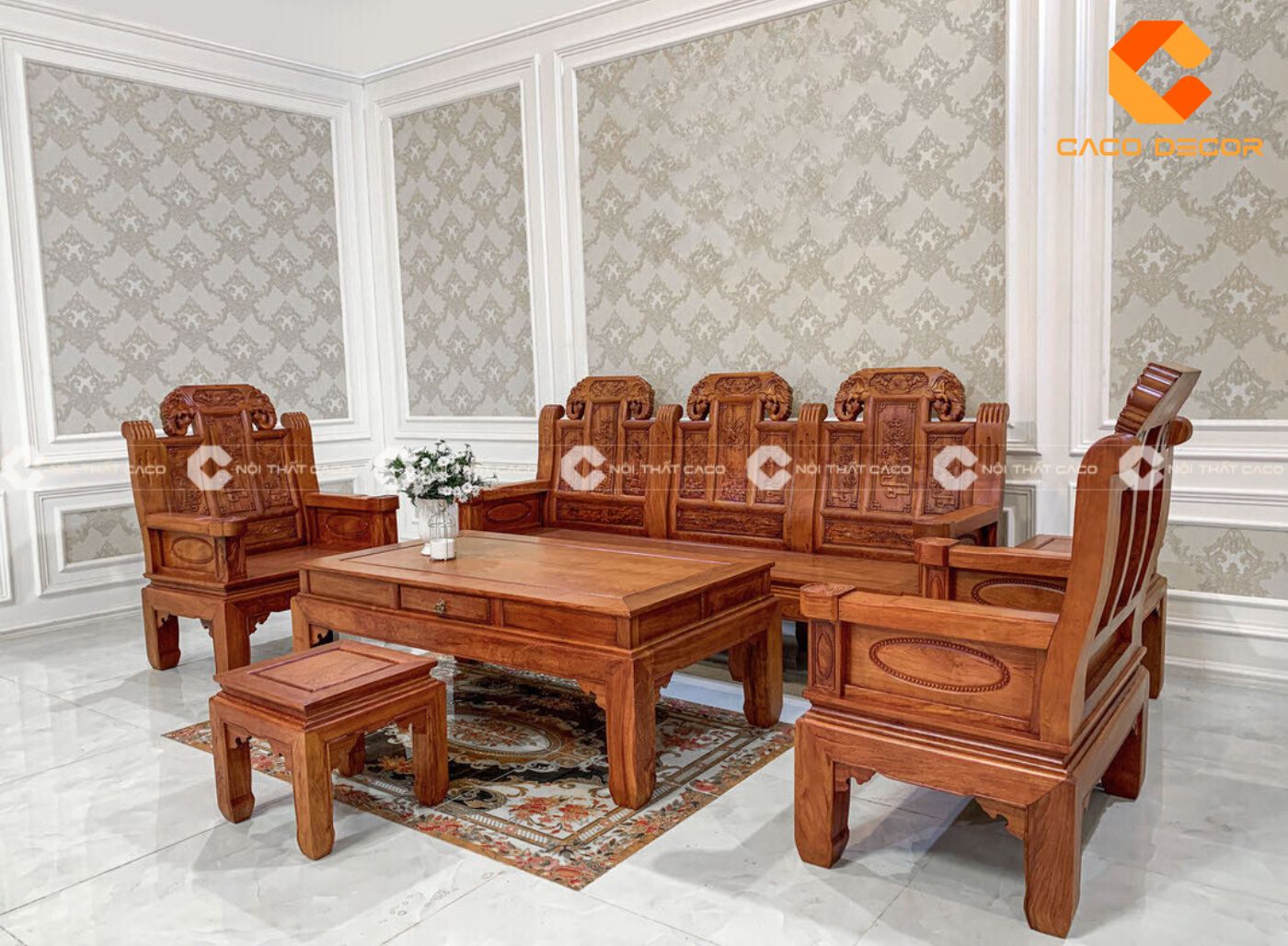 99+ bộ bàn ghế salon gỗ phòng khách đẹp, mẫu mới nhất 2024 6