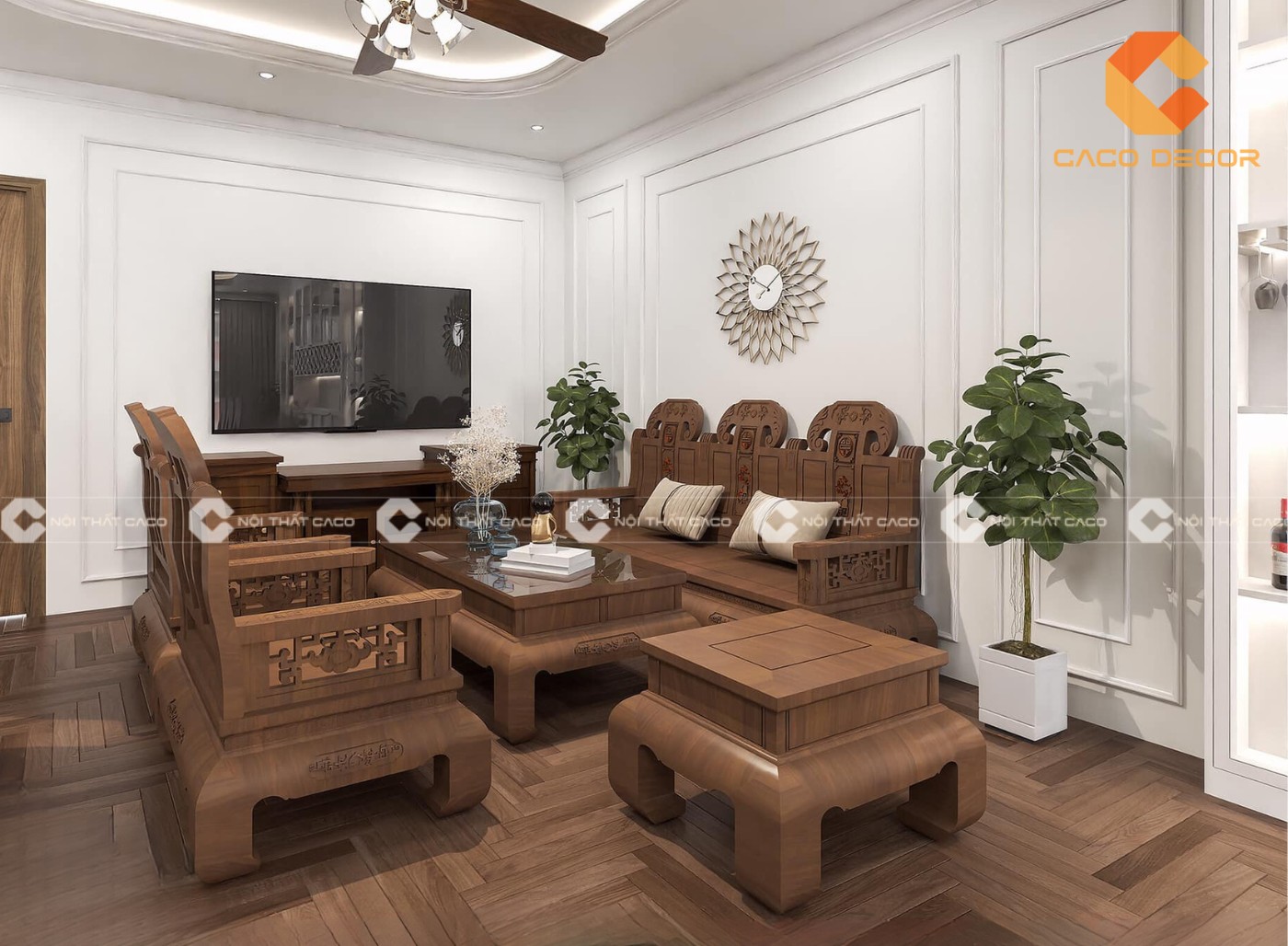 99+ bộ bàn ghế salon gỗ phòng khách đẹp, mẫu mới nhất 2024 1