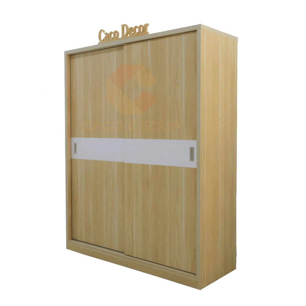 Tủ Quần Áo Cửa Lùa 1m4 2m Gỗ MDF Màu Vân Sồi Hiện Đại 2