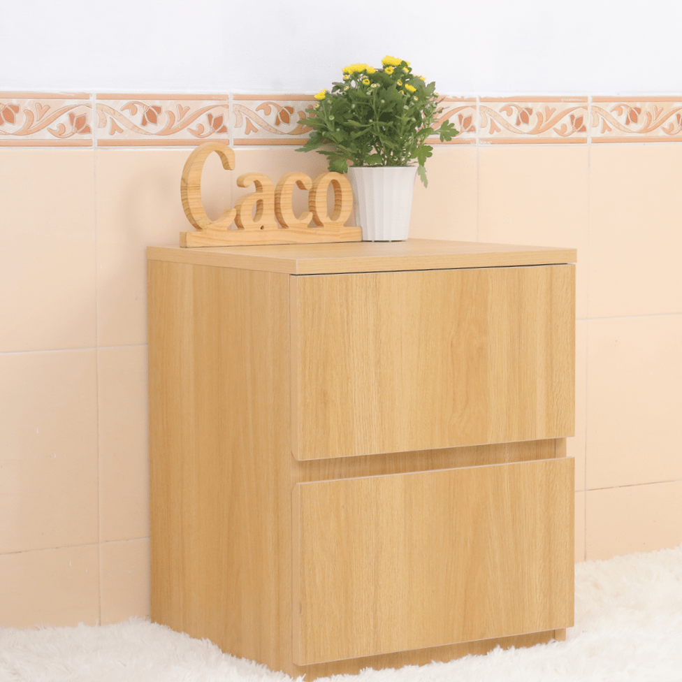 Tủ Đầu Giường Gỗ MDF Melamine Màu Vàng Vân Gỗ Cao Cấp 2