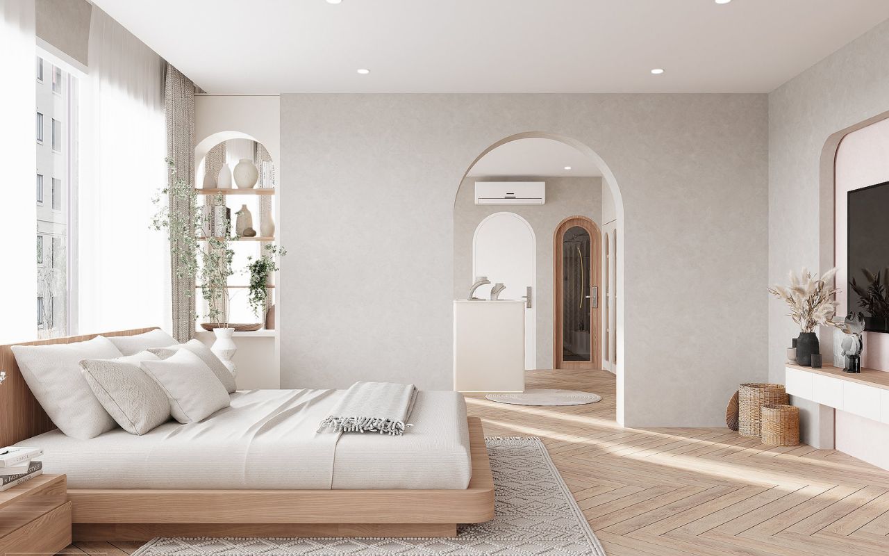 Ý tưởng thiết kế phòng ngủ chung cư phong cách Indochine
