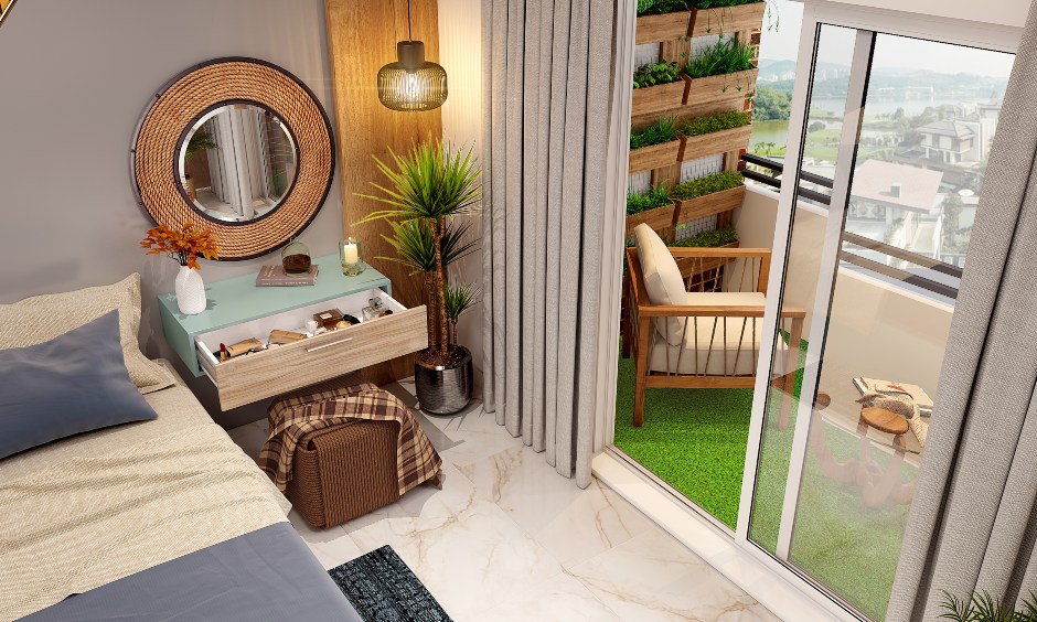 Setup góc ban công trong phòng ngủa