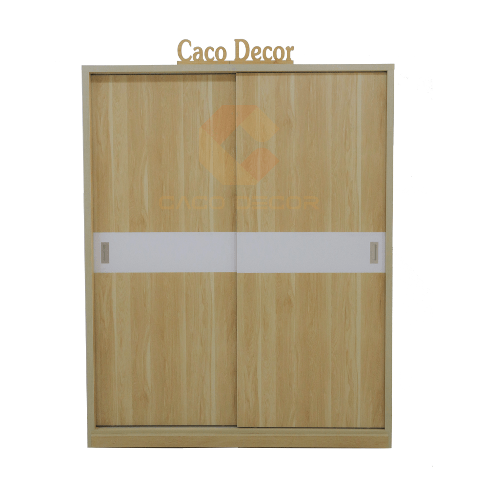 Tủ Quần Áo Cửa Lùa 1m4 2m Gỗ MDF Màu Vân Sồi Hiện Đại 1