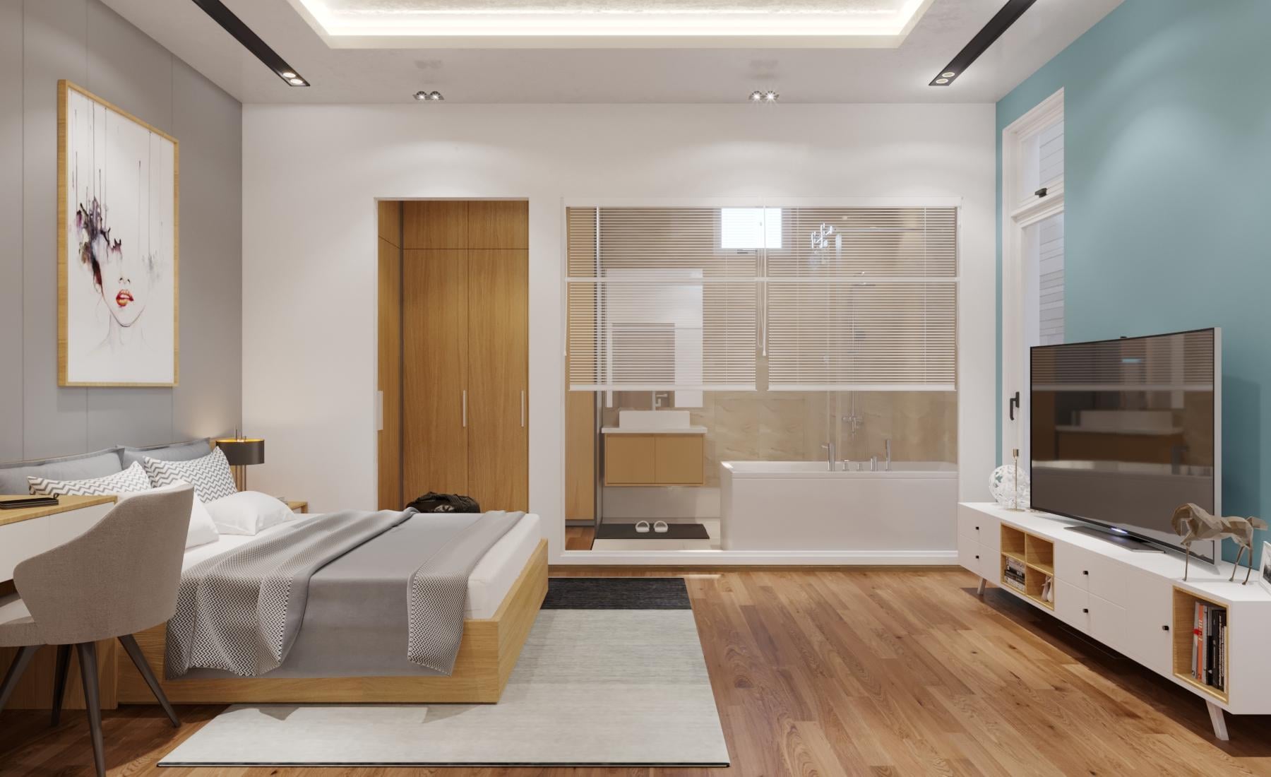 Phòng ngủ chung cư diện tích 10 – 15m2 với không gian sang trọng, ấn tượng