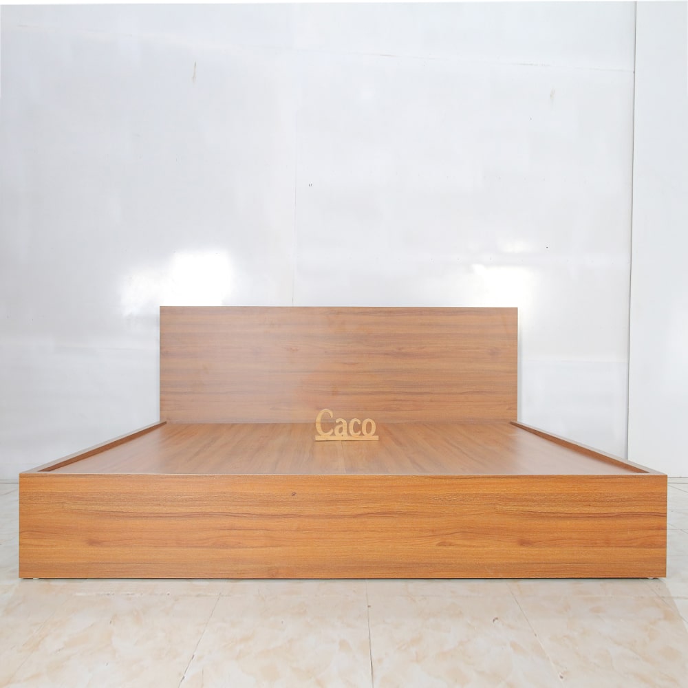 Giường Ngủ Gỗ MDF Melamine Màu Xoan Đào Có Học Kéo 1