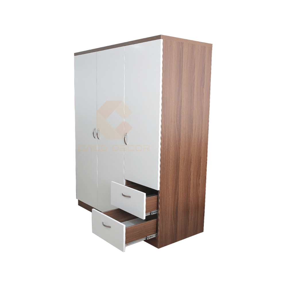 Tủ Áo 3 Cánh Óc Chó Phối Cánh Trắng Cao Cấp, Sang Trọng 4