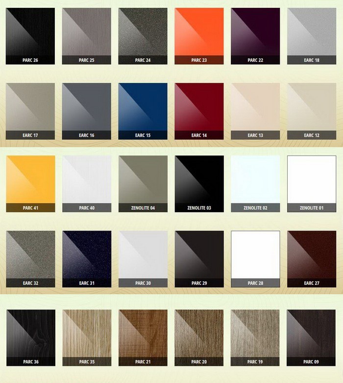 Bảng màu tủ bếp Acrylic màu vân gỗ