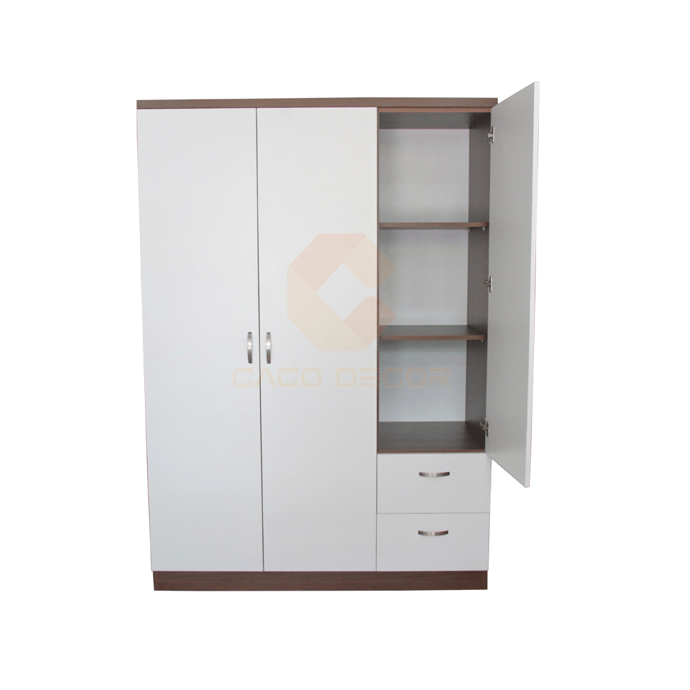 Tủ Áo 3 Cánh Óc Chó Phối Cánh Trắng Cao Cấp, Sang Trọng 2