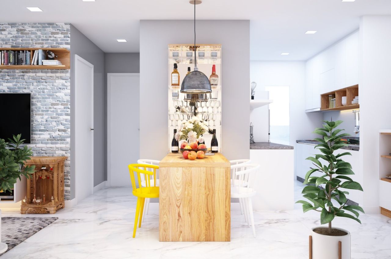 Thiết kế chung cư 65m2 2 phòng ngủ