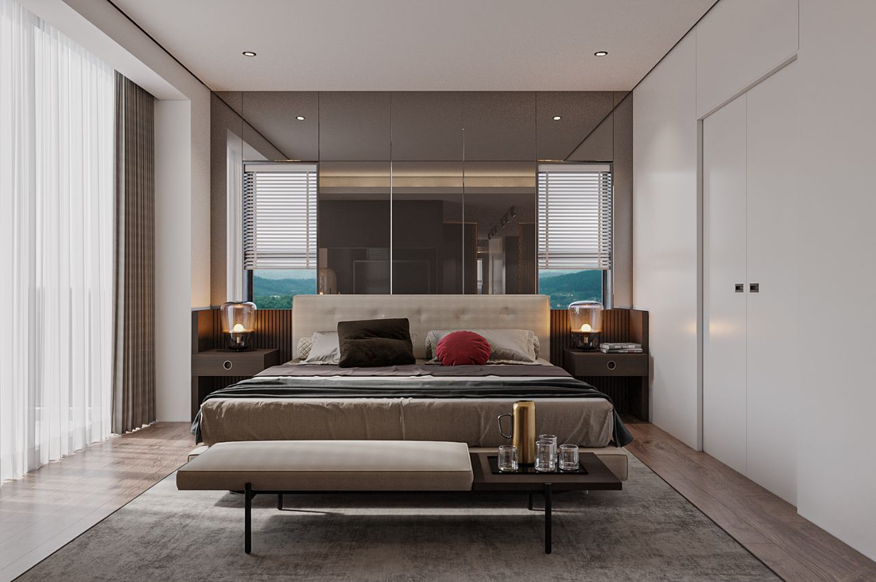 Giường ngủ King size cho vợ chồng mới cưới