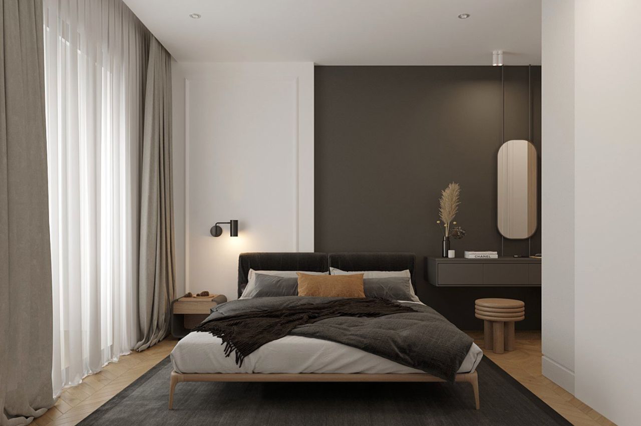 Thiết kế giường ngủ lớn cho phòng master