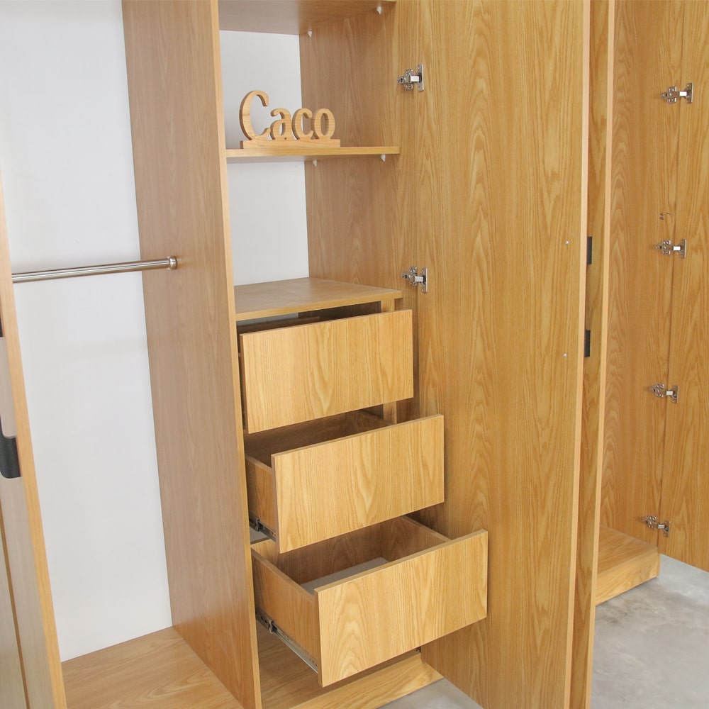 TỦ ÁO  CÁNH MỞ GỖ MDF MELAMINE MÀU VÀNG VÂN GỖ SỒI CAO CẤP 5