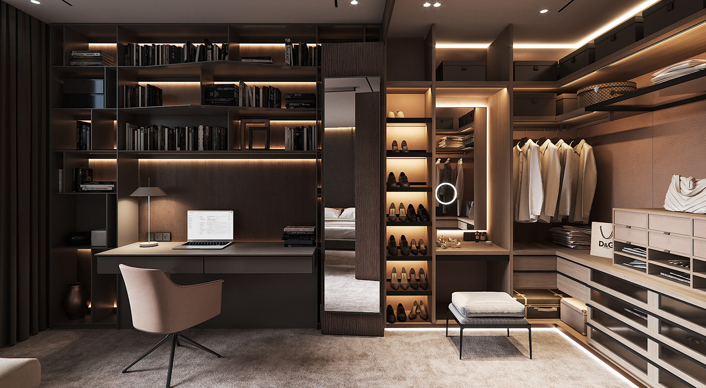 Thiết kế tủ áo treo tường nhiều ngăn chứa đựng được nhiều đồ đạc