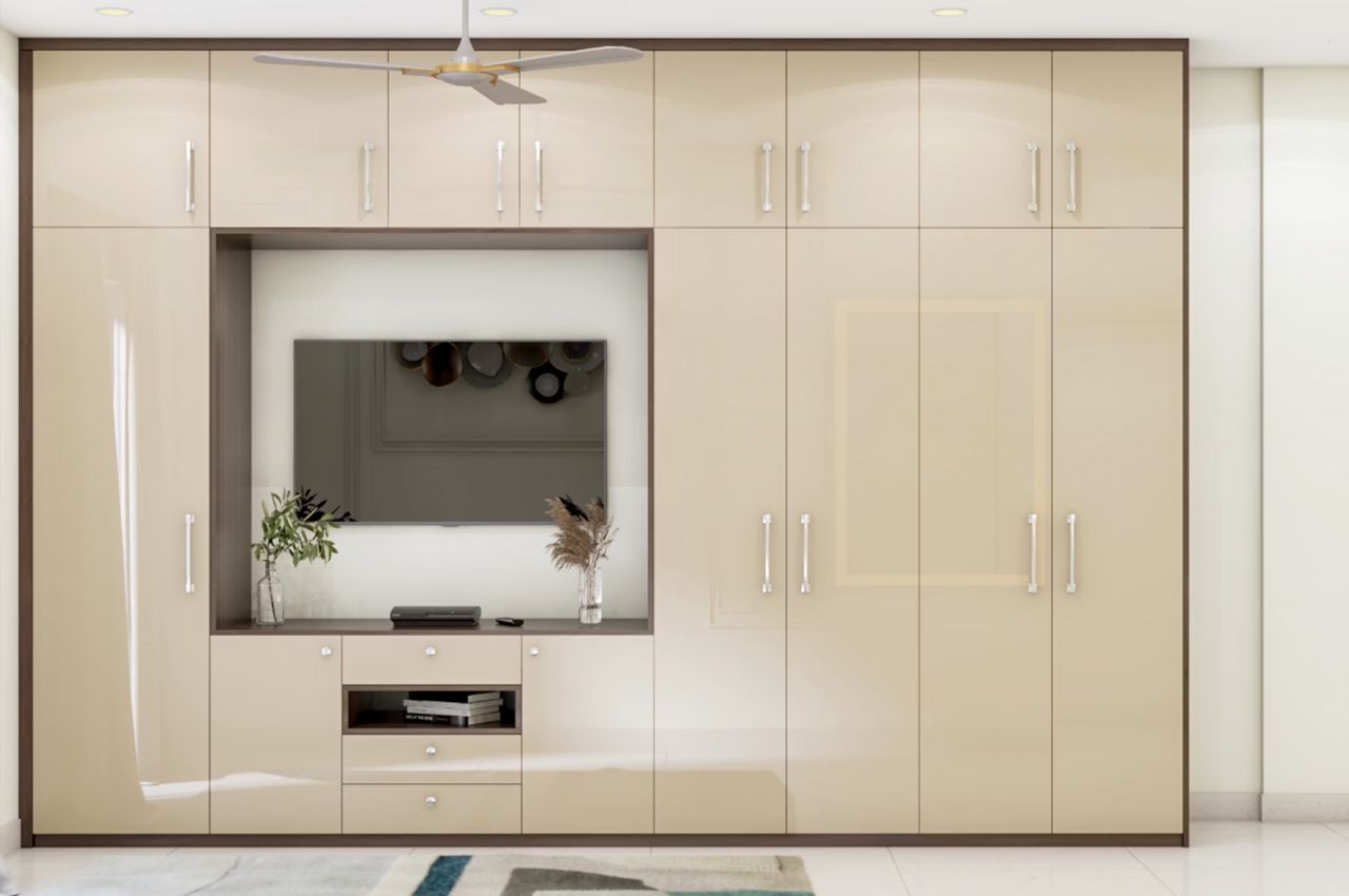 Tủ quần áo 5 cánh kết hợp kệ tivi