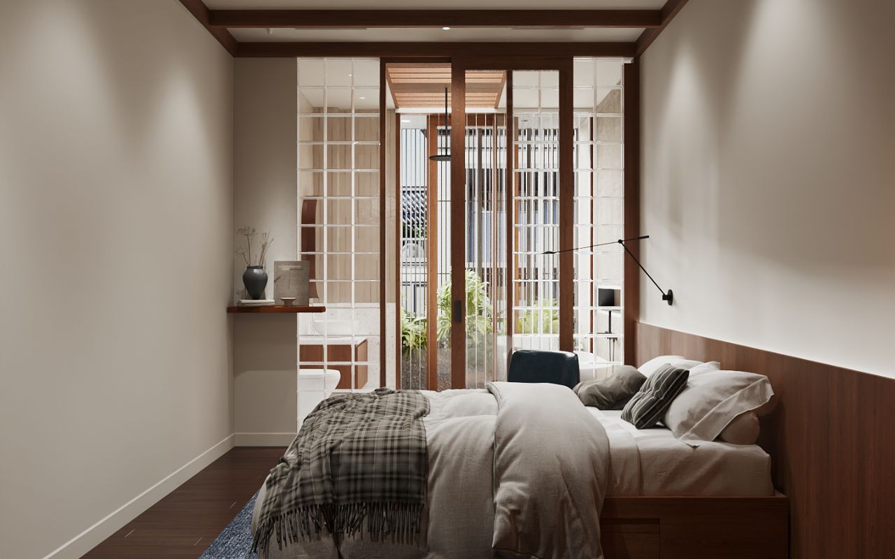 Phòng ngủ có ban công phong cách hiện đại