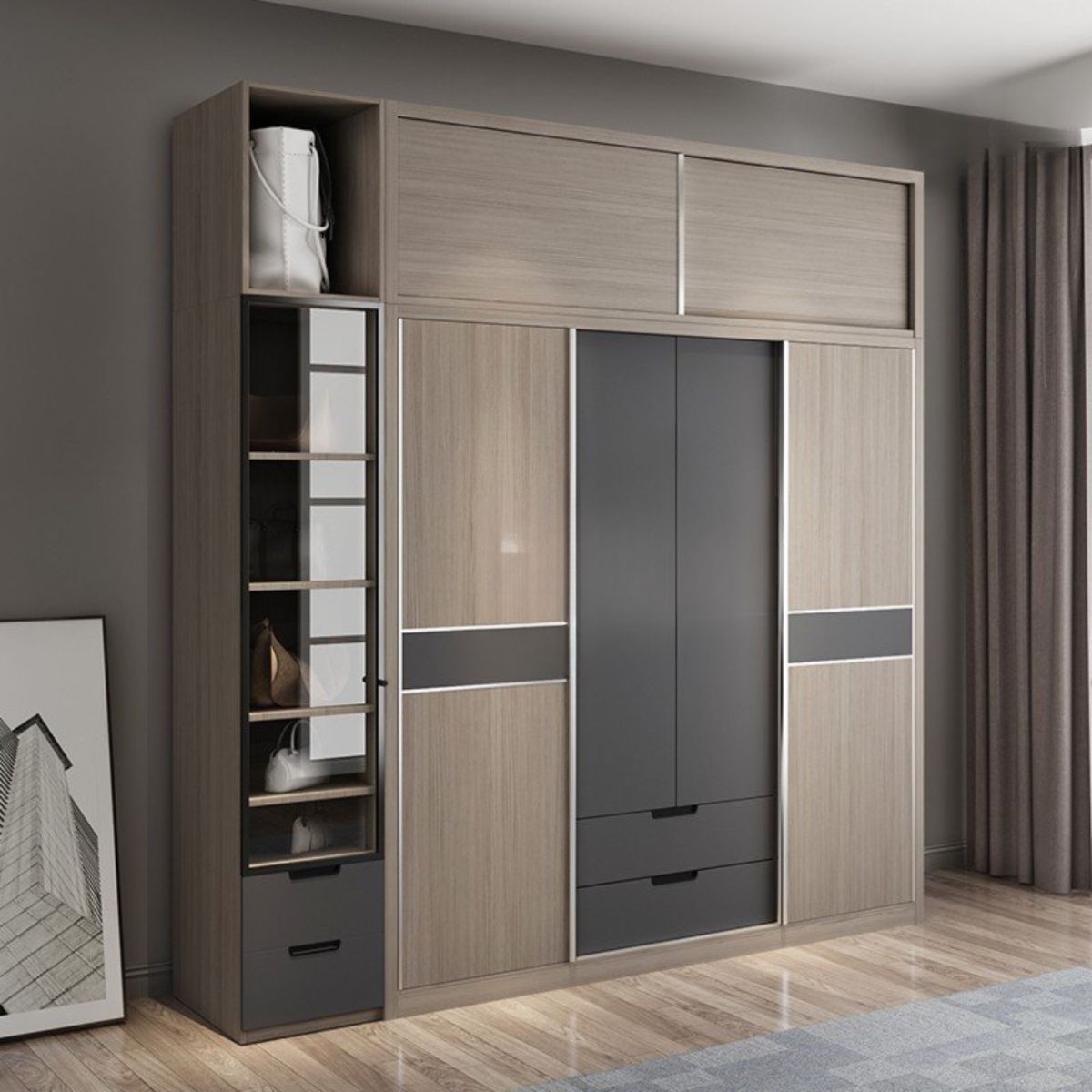 Tủ quần áo 5 cánh lùa sang trọng