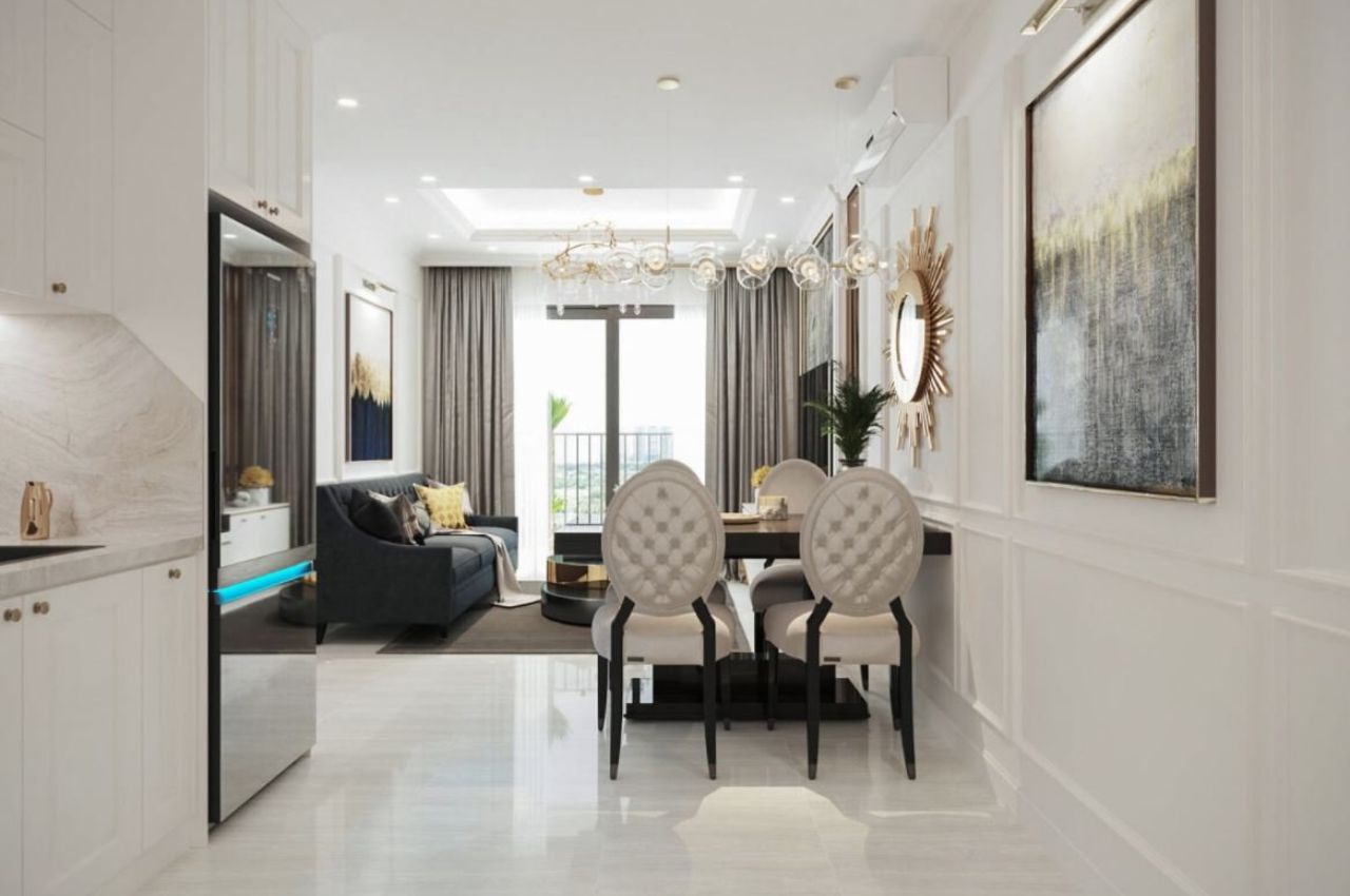 Thiết kế nội thất căn hộ 2 phòng ngủ sang trọng Châu Âu