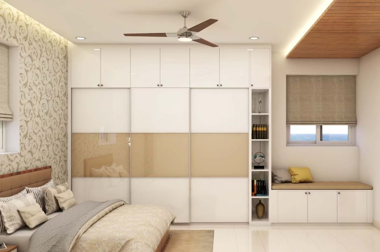 Tủ quần áo 5 cánh lùa phủ arcylic sáng bóng