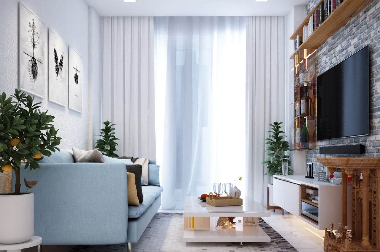 Thiết kế nội thất căn hộ 2 phòng ngủ với màu sắc nhẹ nhàng