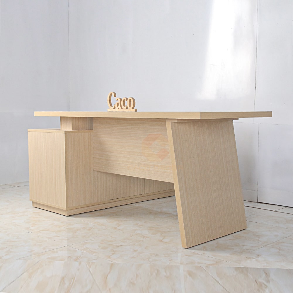 Bàn Giám Đốc Gỗ Công Nghiệp MDF Phủ Melamine Màu Vàng Cao Cấp 1