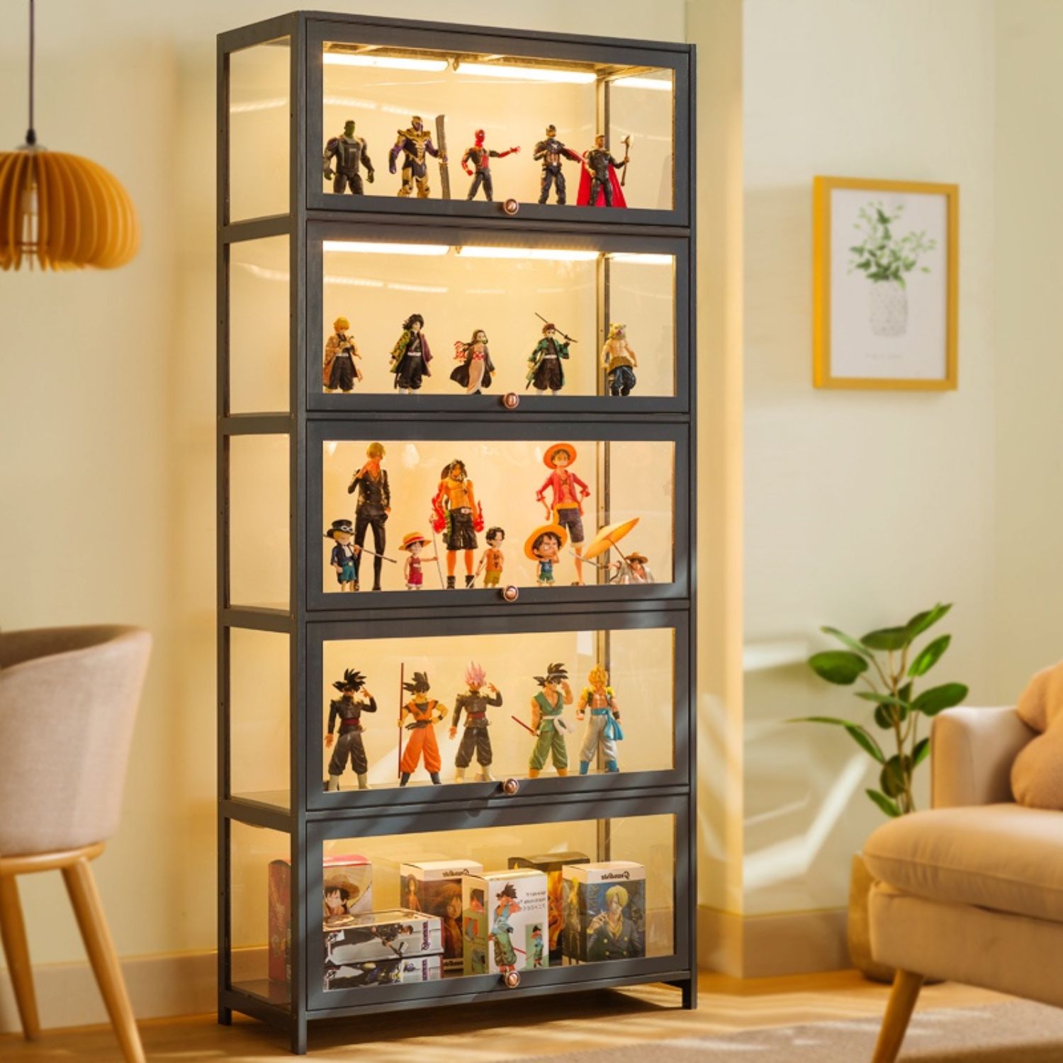 Thiết kế tủ trưng bày mô hình bằng sắt với độ bền cao