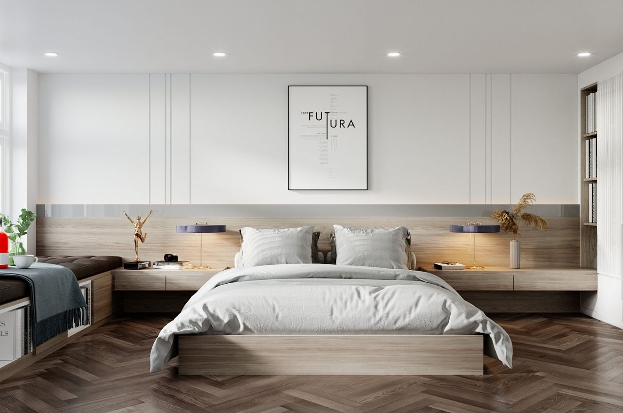 Thiết kế giường ngủ- Queen Size cho phòng ngủ 2 người