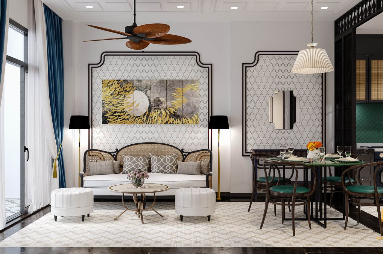 Thiết kế nội thất căn hộ chung cư theo phong cách Đông Dương (Indochine)