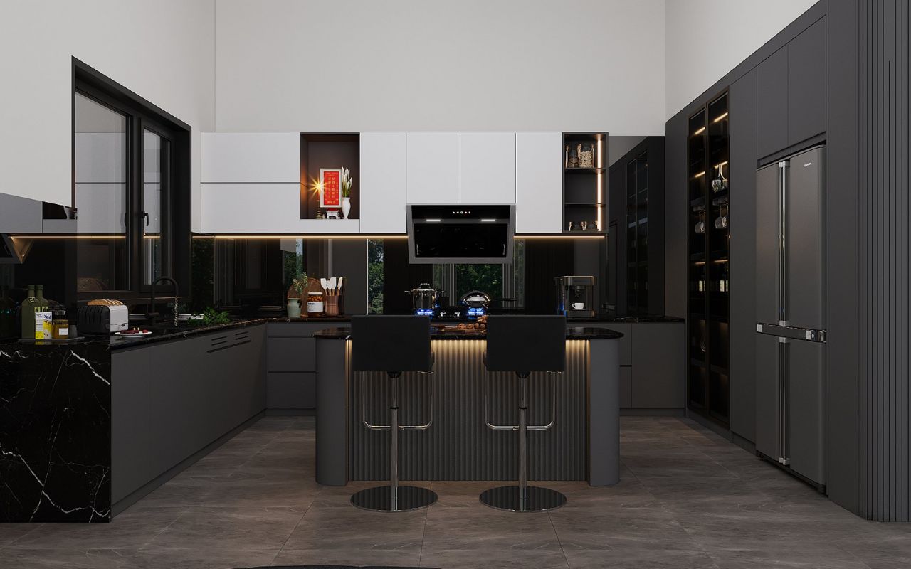 Thiết kế tủ bếp đứng cho không gian thêm sang trọng, tiện nghi và thời thượng 8