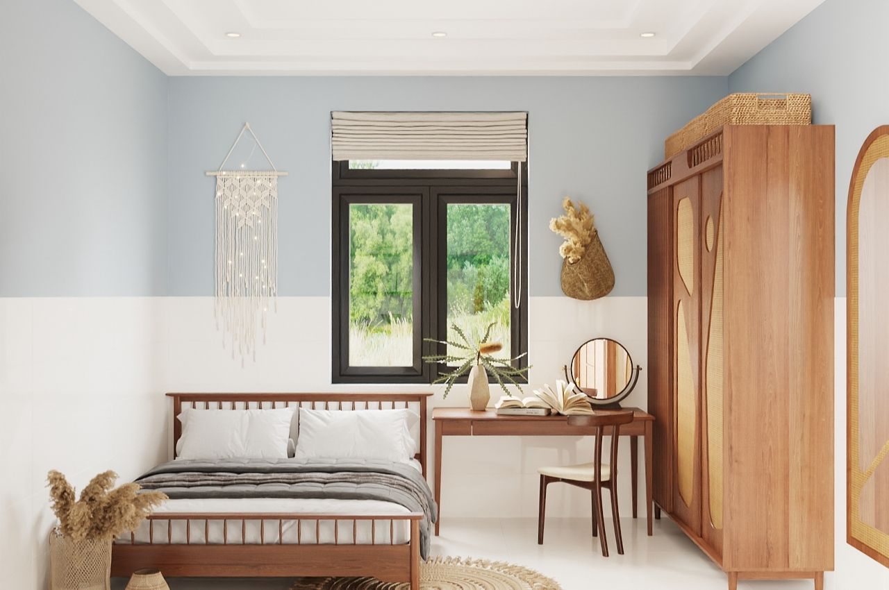 Mẫu thiết kế giường đôi nhỏ cho gia đình