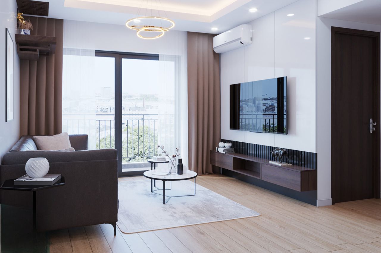 Ý tưởng thiết kế căn hộ 60m2 2 phòng ngủ sang trọng