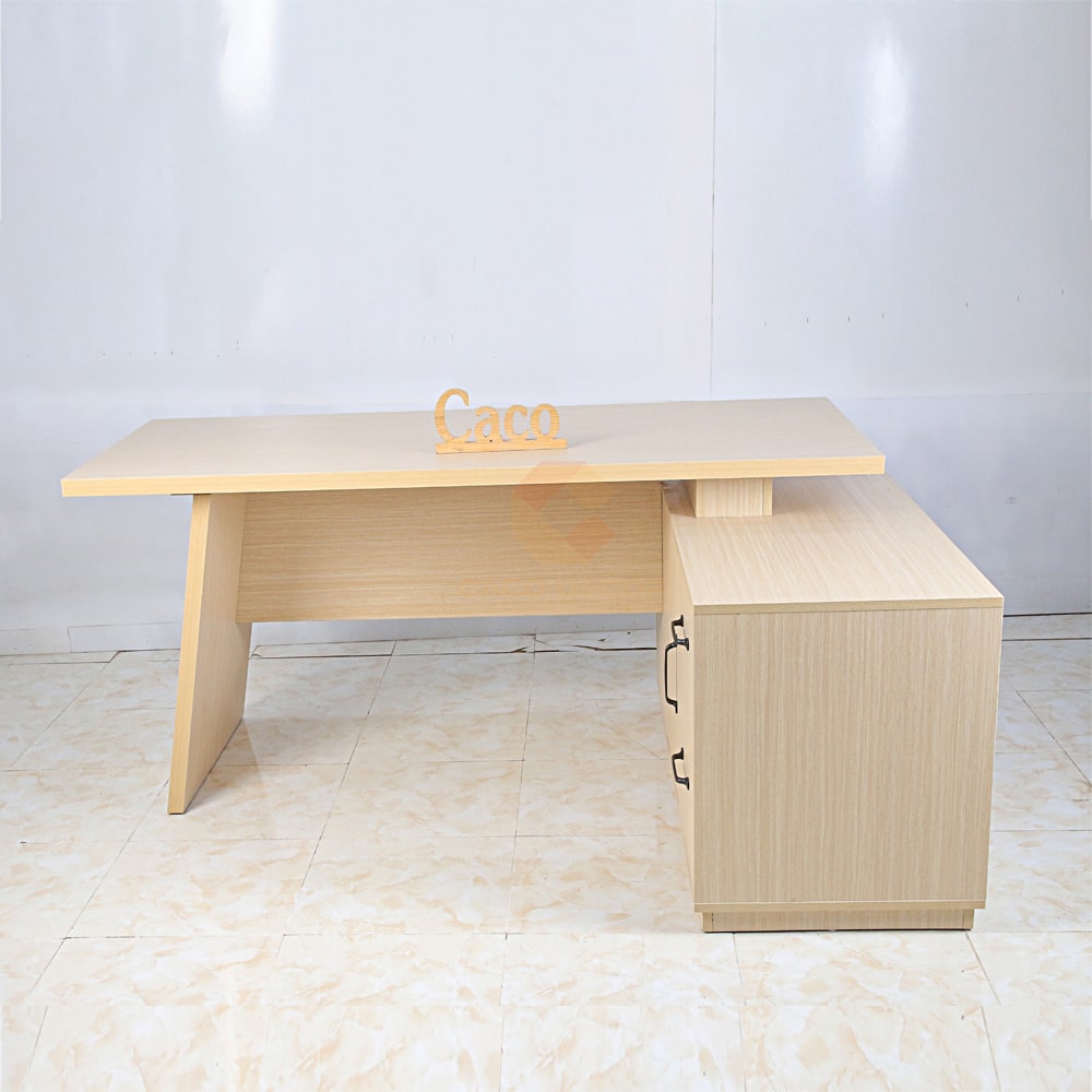 Bàn Giám Đốc Gỗ Công Nghiệp MDF Phủ Melamine Màu Vàng Cao Cấp 3