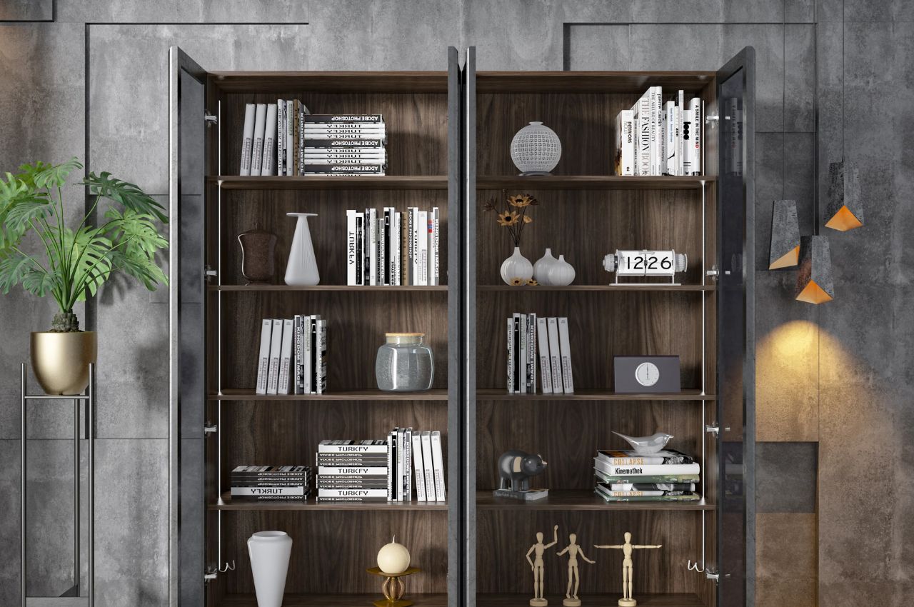 Tủ trưng bày mô hình có nhiều các ngăn với kích thước khác nhau