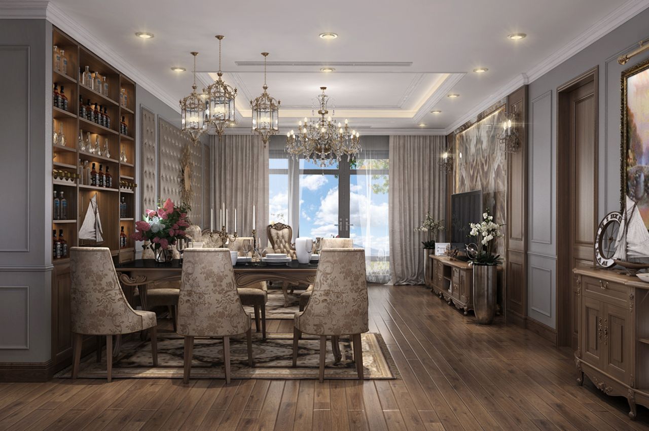 Mẫu nội thất căn hộ 1 phòng ngủ sang trọng, quý phái