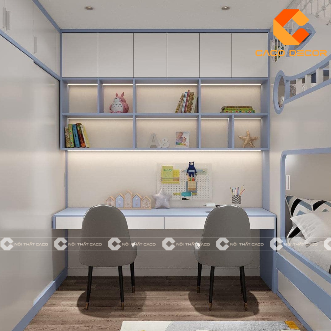 Kích thước bàn học sinh đôi cho 2 bé 