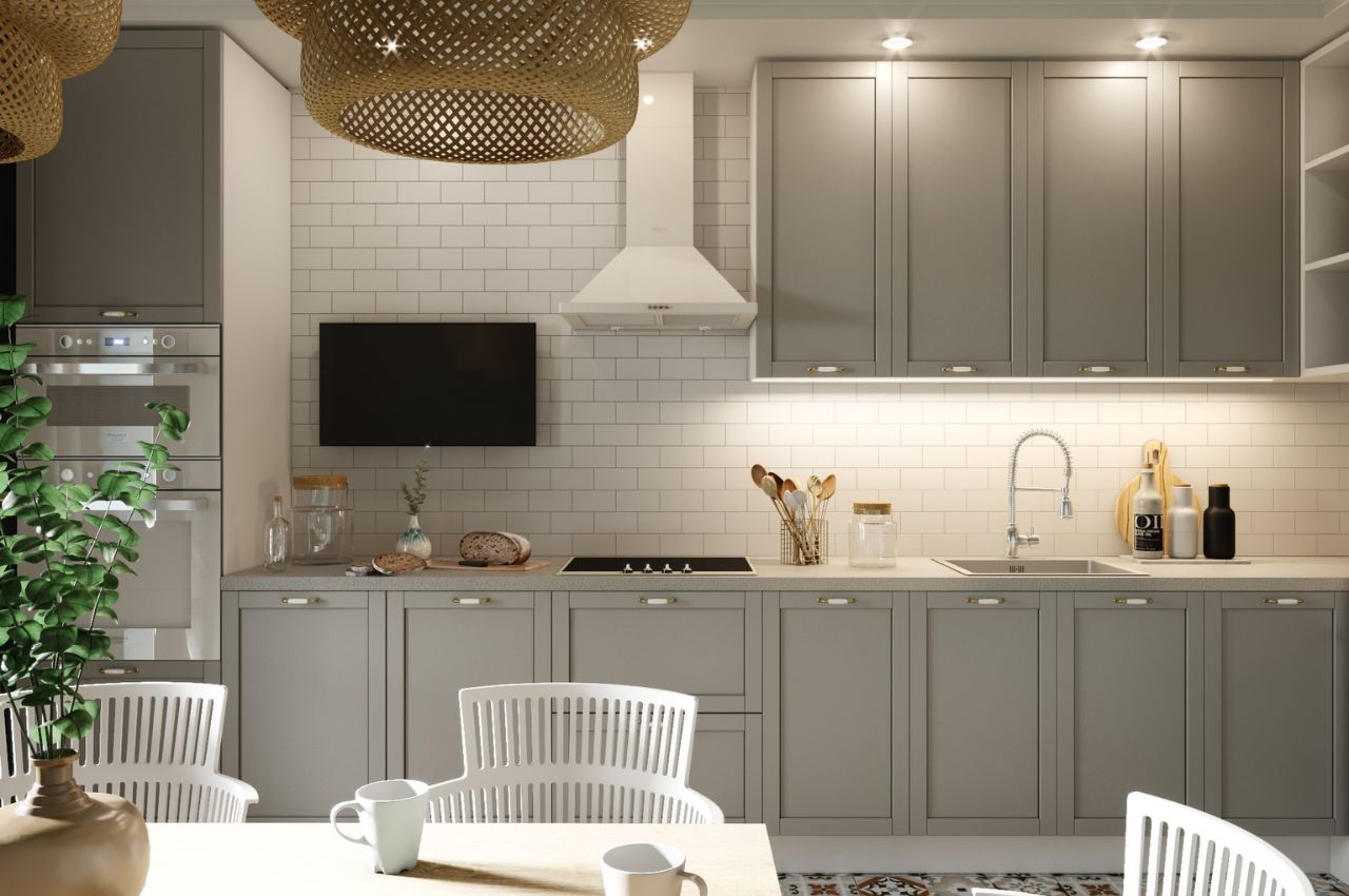 Thiết kế phòng khách nối liền bếp 20m2 phân chia bố cục