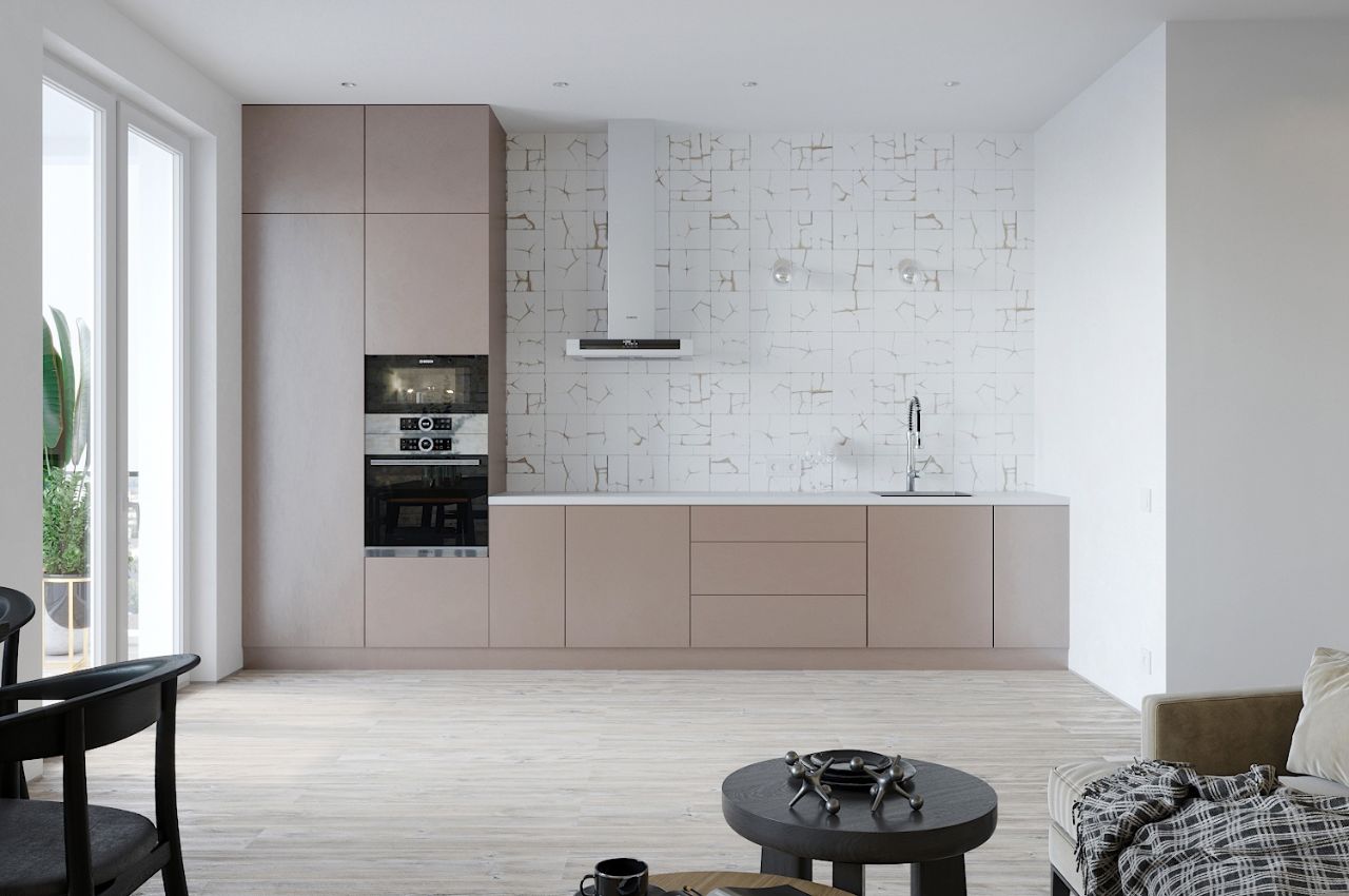 Mẫu tủ bếp dưới gỗ công nghiệp hiện đại