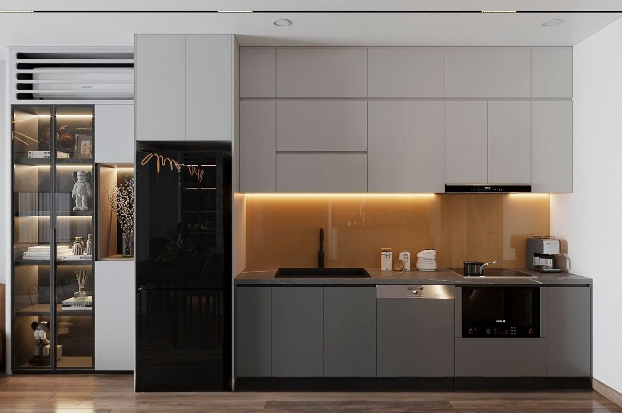 Phong cách thiết kế nội thất phòng bếp nhà ống 5m ấn tượng