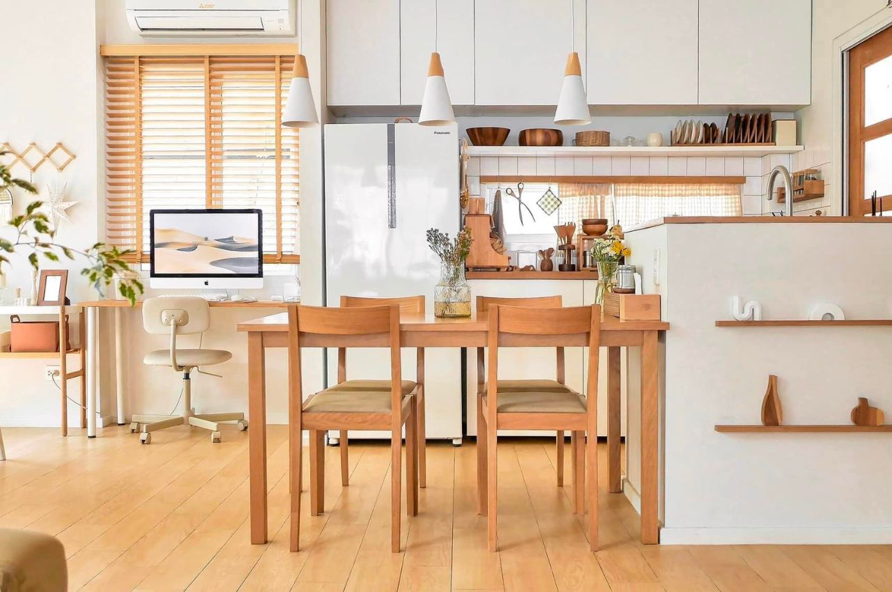 Thiết kế nội thất phòng bếp nhà ống 5m - tủ bếp MDF hiện đại