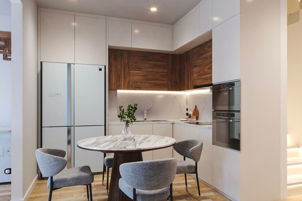 Thiết kế phòng khách liền bếp nhỏ nhà cấp 4