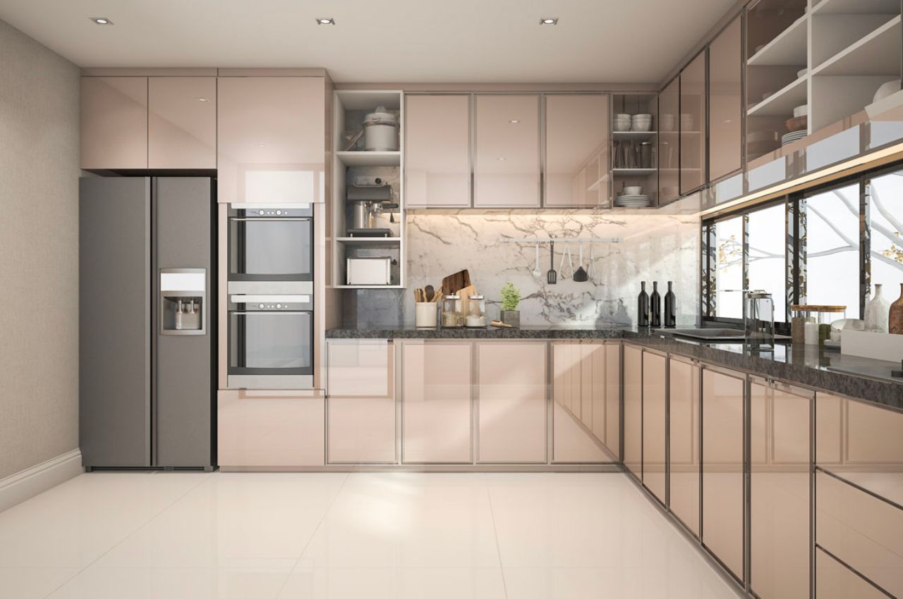 Tủ bếp bằng nhôm hiện đại, bền bỉ với thời gian