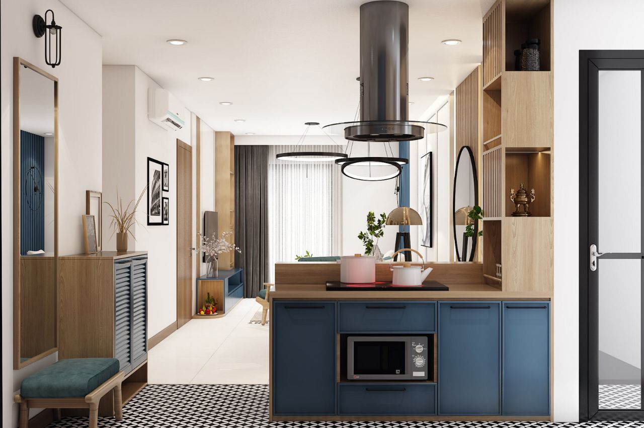 Tủ bếp màu xanh, xu hướng thiết kế mới năm 2023 13