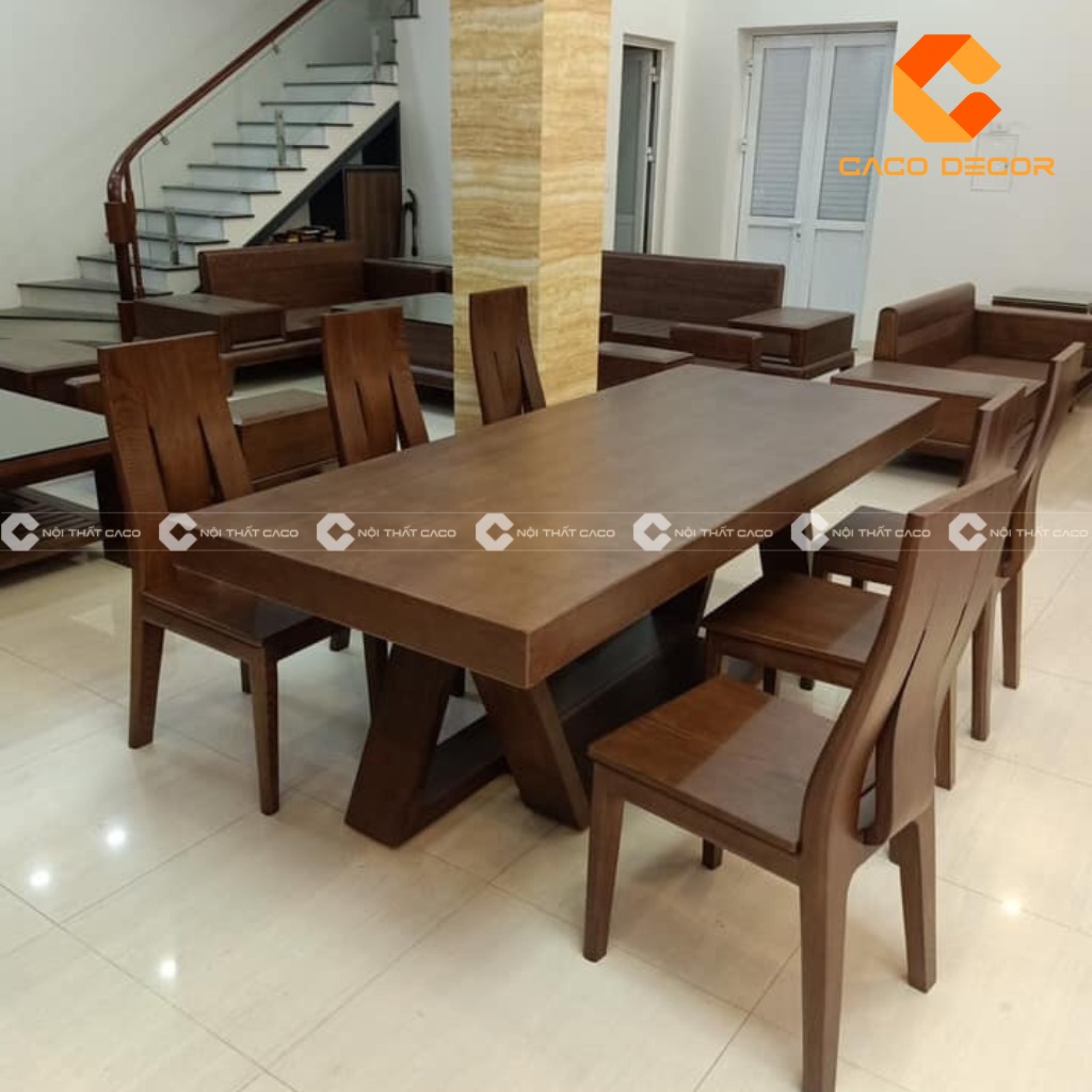 Bàn ăn gỗ nguyên khối cao cấp đẹp 
