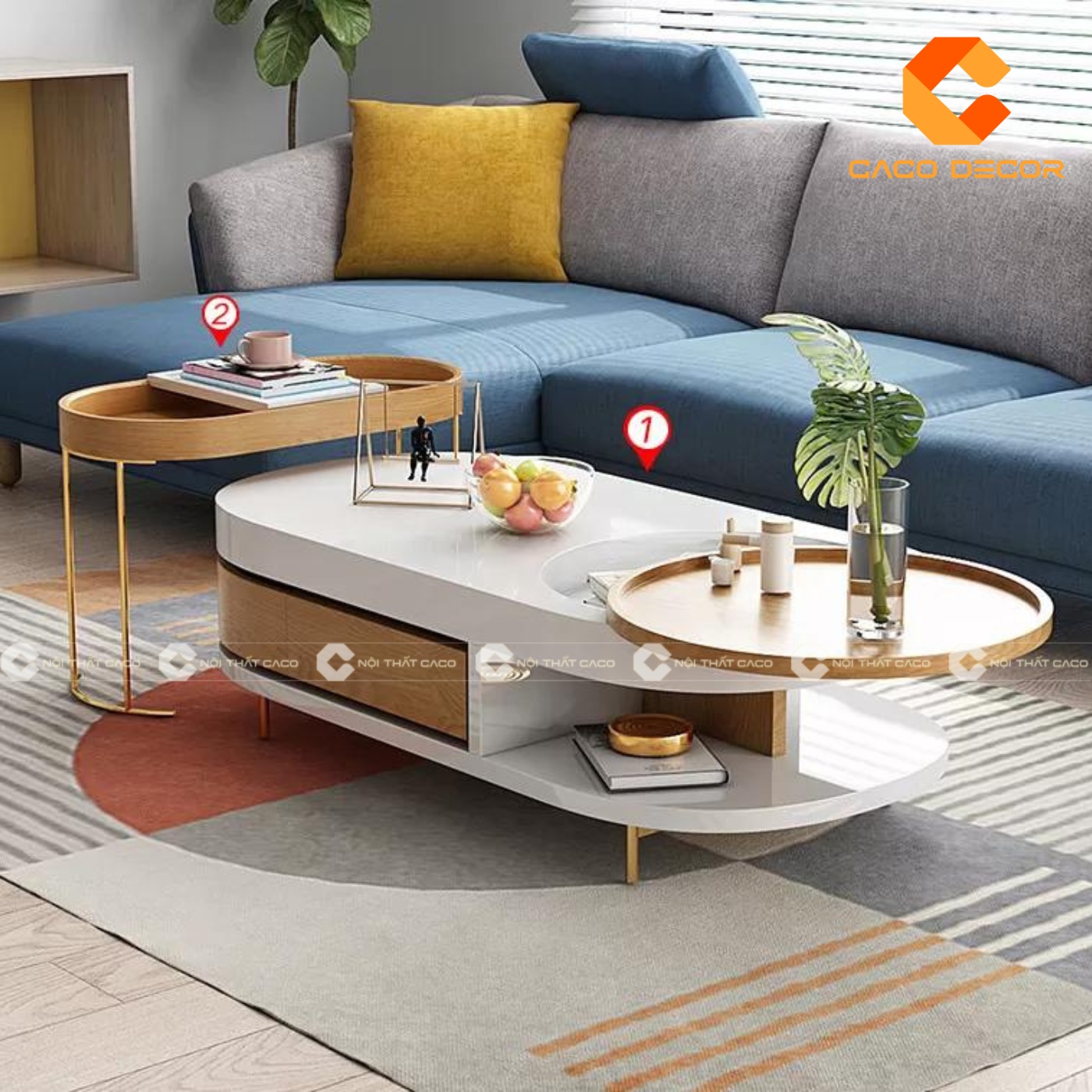 Bàn trà chung cư thiết kế thông minh